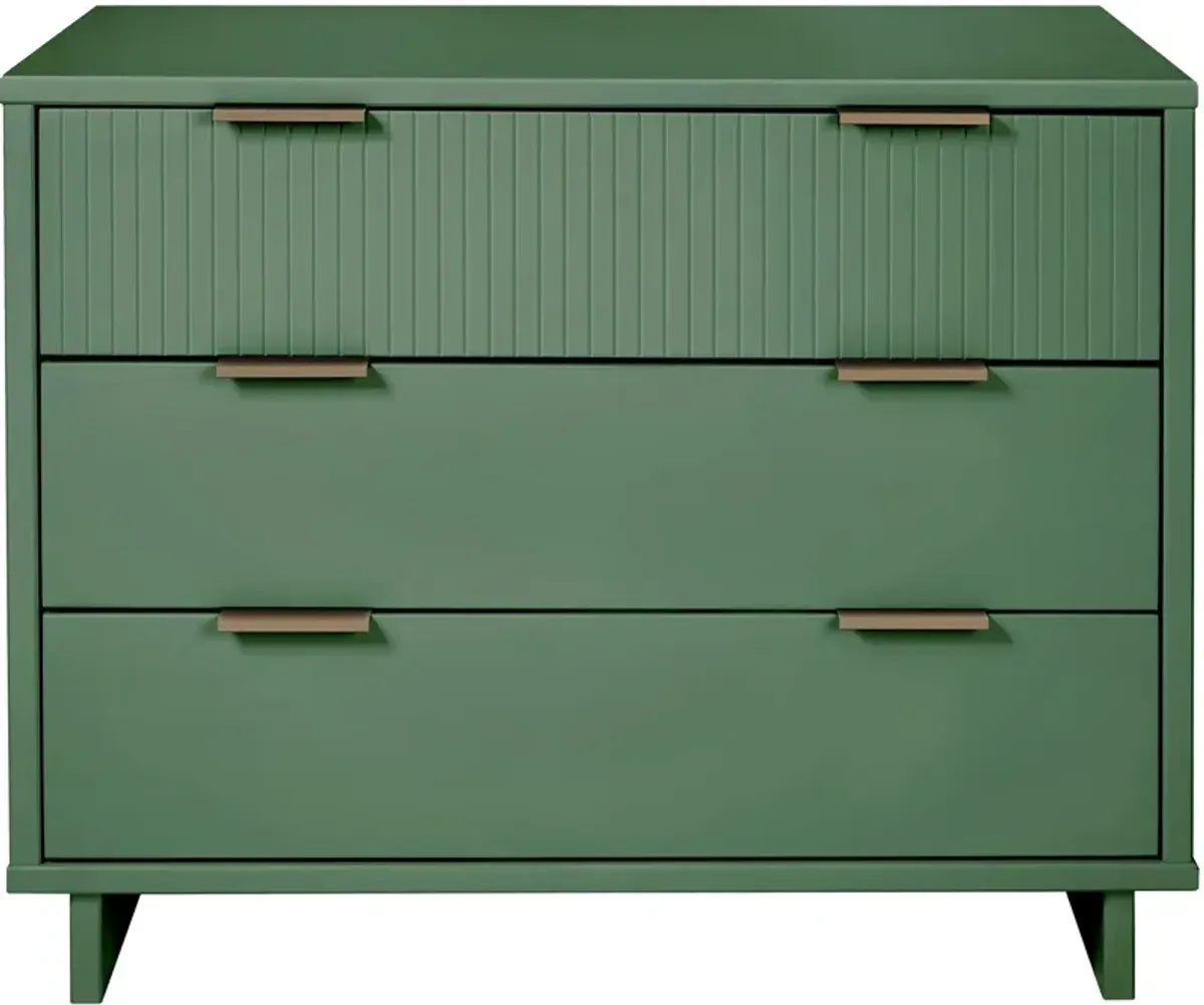 Kenya Dresser, 3 Drawer Dresser and Narrow Chest Set - Sage Green