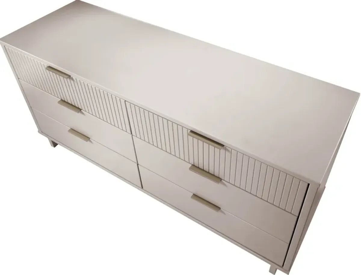 Kenya Dresser, 3 Drawer Dresser and Narrow Chest Set - Light Grey