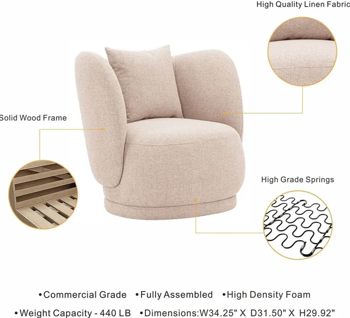 Benson Accent Chair - Wheat