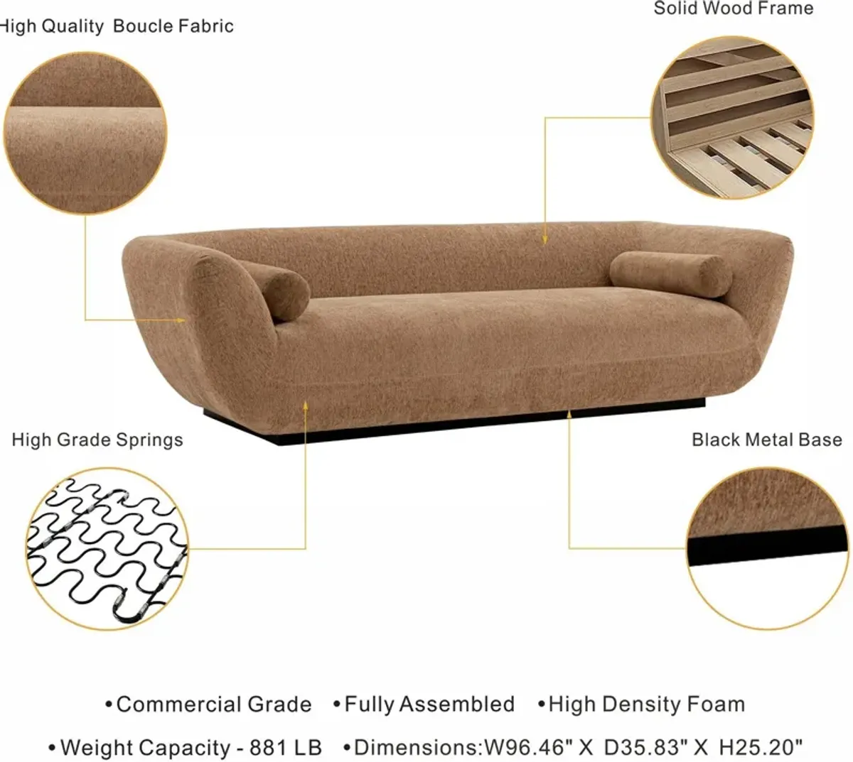 Cypress Sofa - Light Brown