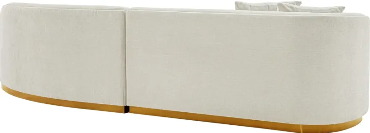 Carmine Sofa with Cuddler - Ivory