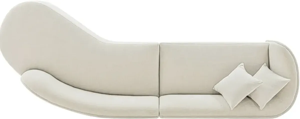 Carmine Sofa with Cuddler - Ivory