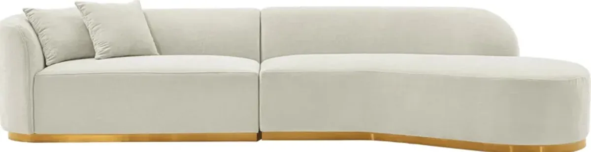 Carmine Sofa with Cuddler - Ivory