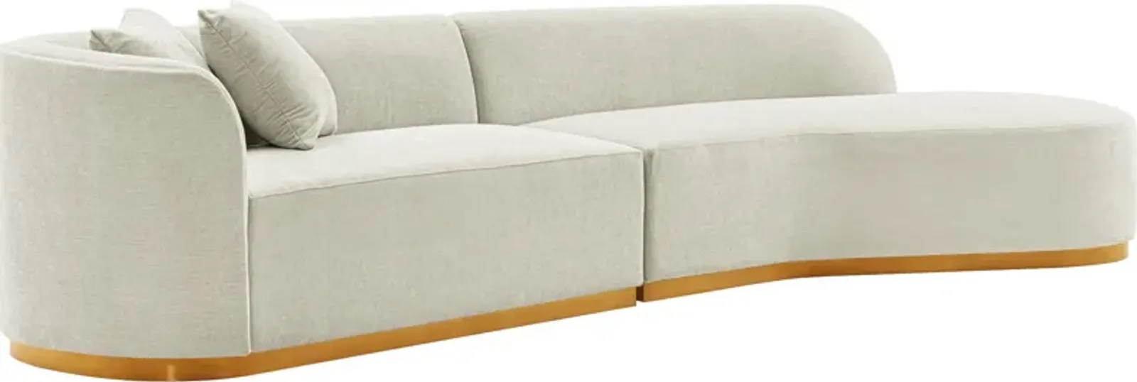 Carmine Sofa with Cuddler - Ivory