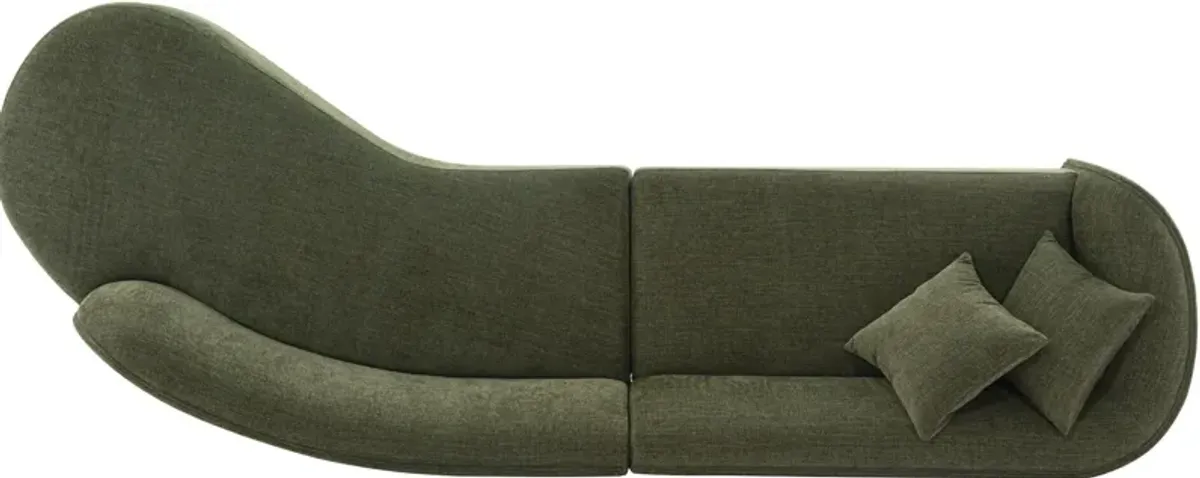 Carmine Sofa with Cuddler - Olive Green