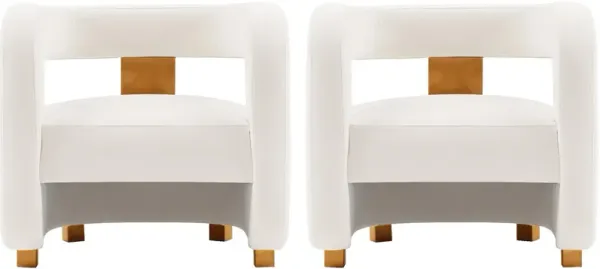 Braven Set of 2 Accent Chairs - White