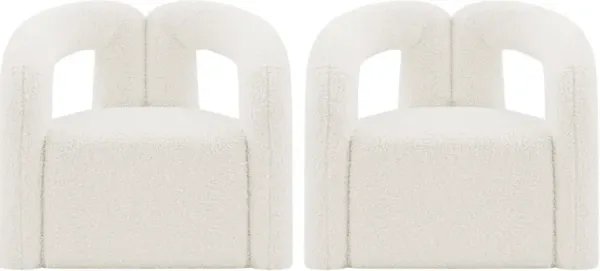 Edmonda Set of 2 Accent Chairs - Cream