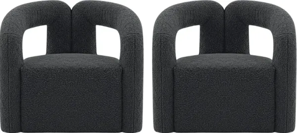 Edmonda Set of 2 Accent Chairs - Black