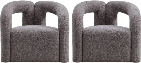 Edmonda Set of 2 Accent Chairs - Grey