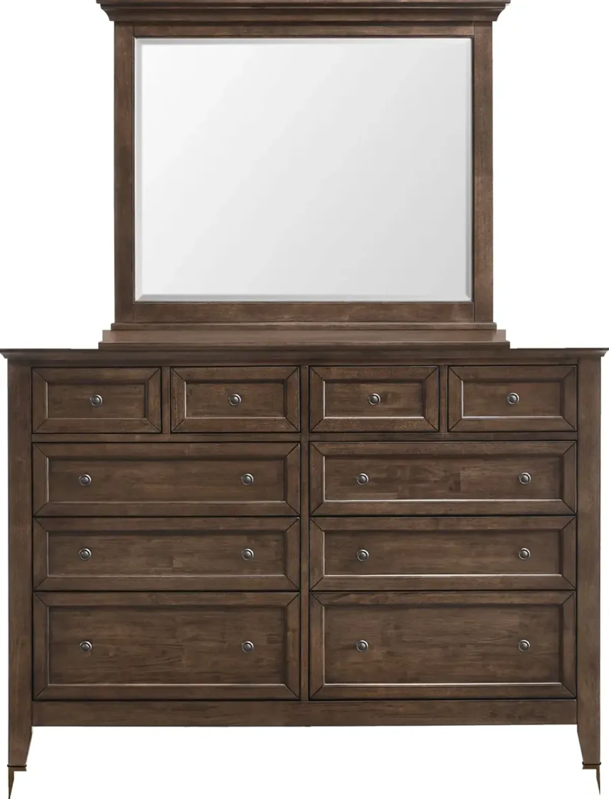 Lincoln 6-Piece Twin Bedroom Set with Nightstand,Dresser and Mirror - Hickory