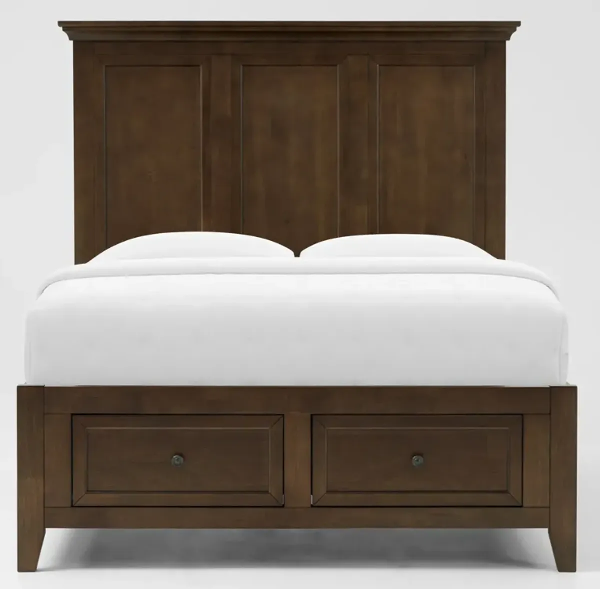 Lincoln 5-Piece Full Youth Storage Bedroom Set with Dresser and Mirror - Hickory