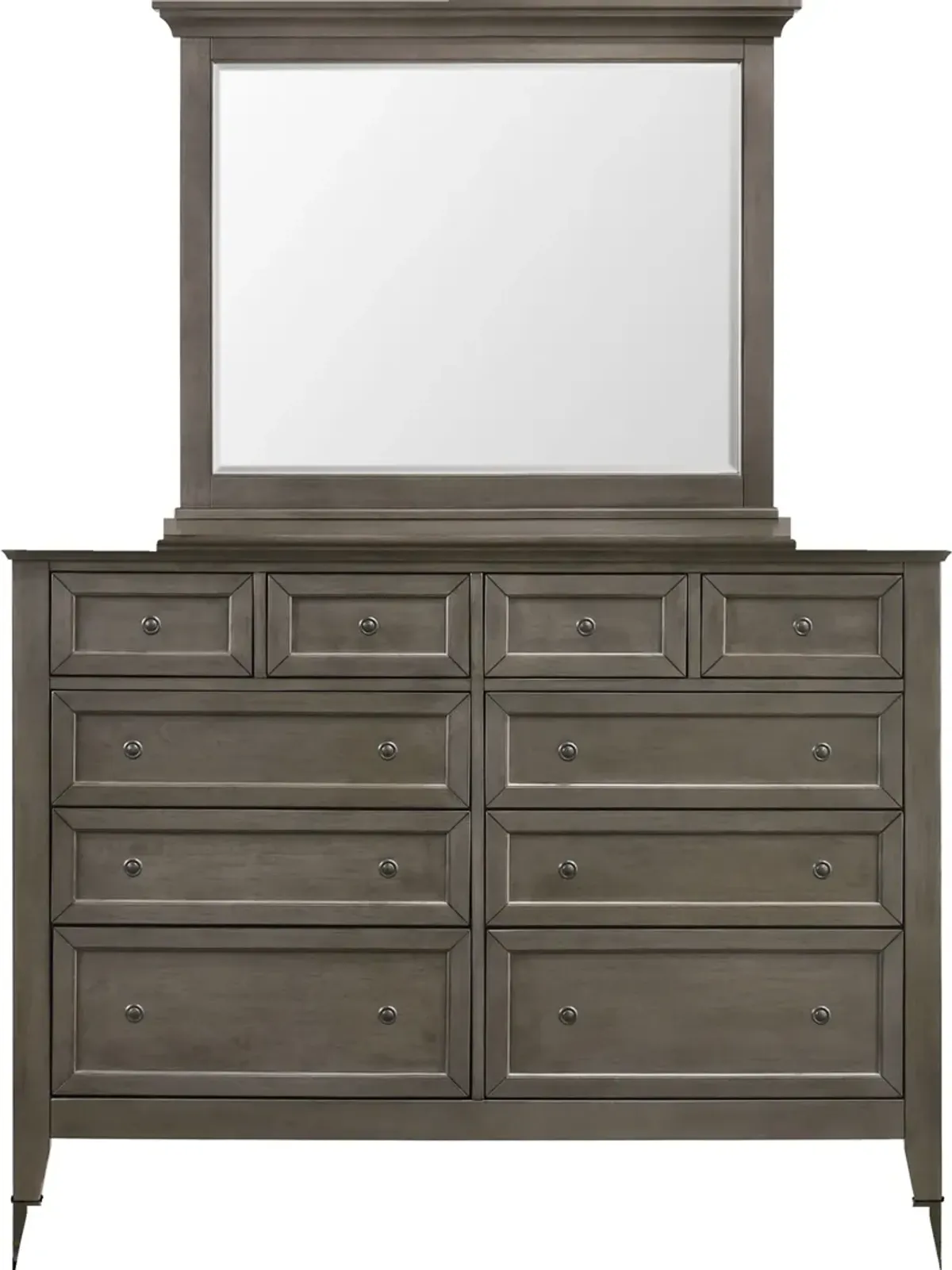 Lincoln 6-Piece Full Bedroom Set with Nightstand,Dresser and Mirror - Gray