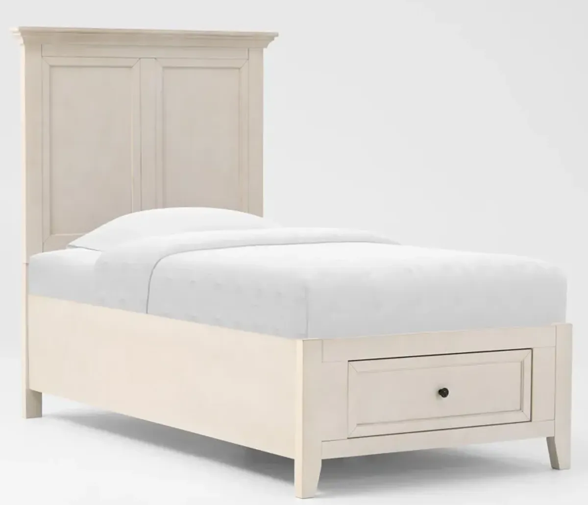 Lincoln Solid Wood Twin Youth Storage Bed - White