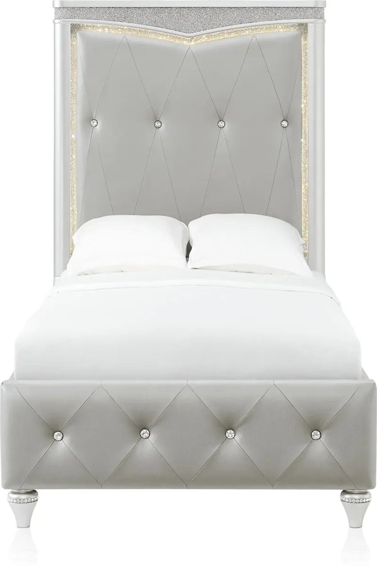 Posh Upholstered Twin Bed