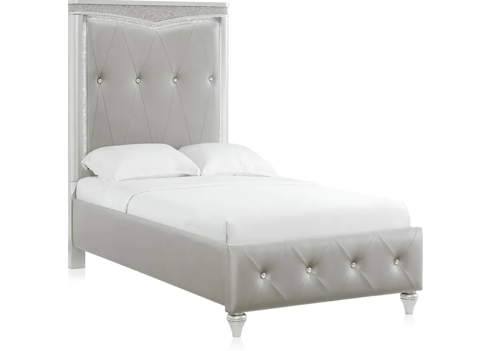 Posh Upholstered Twin Bed