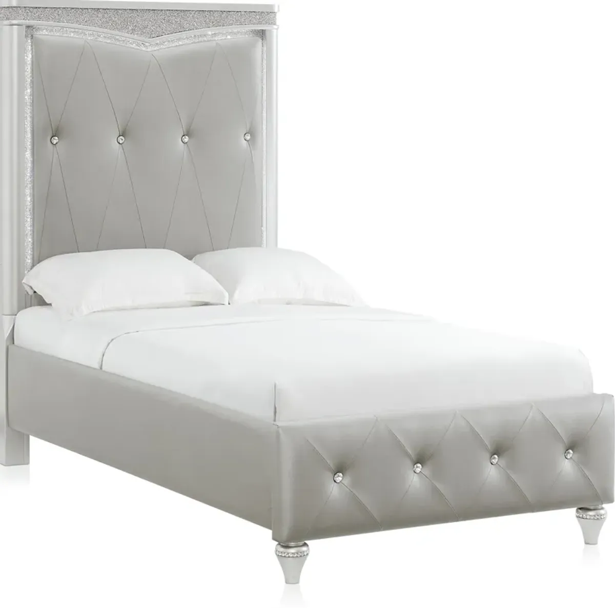 Posh Upholstered Twin Bed