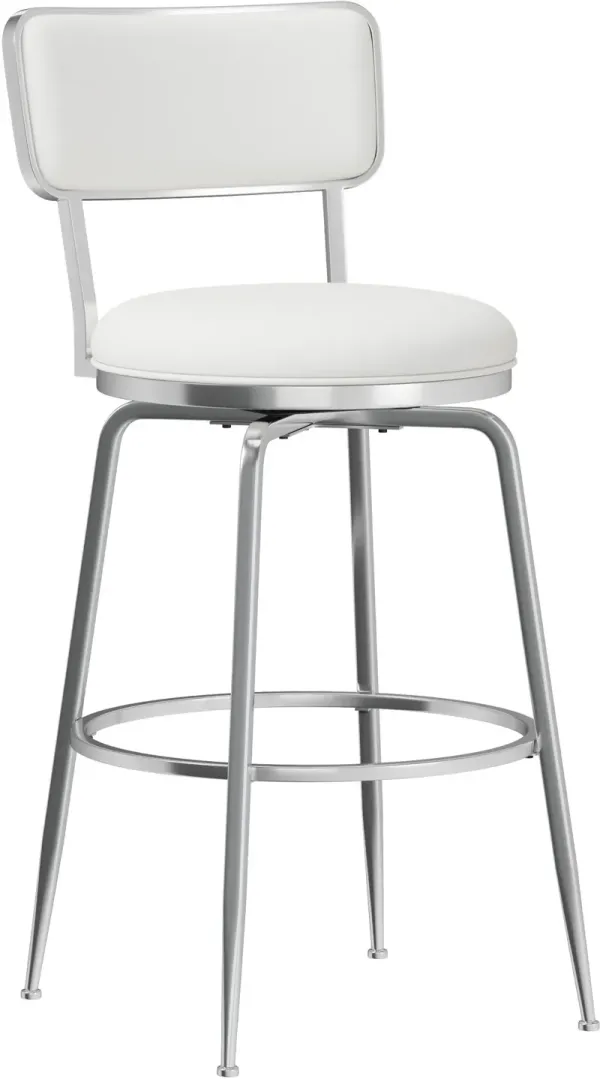 Noelle Swivel Bar Stool - White
