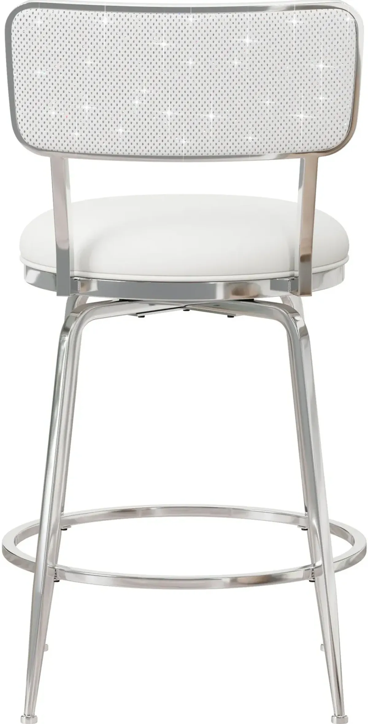 Noelle Swivel Counter-Height Stool - White