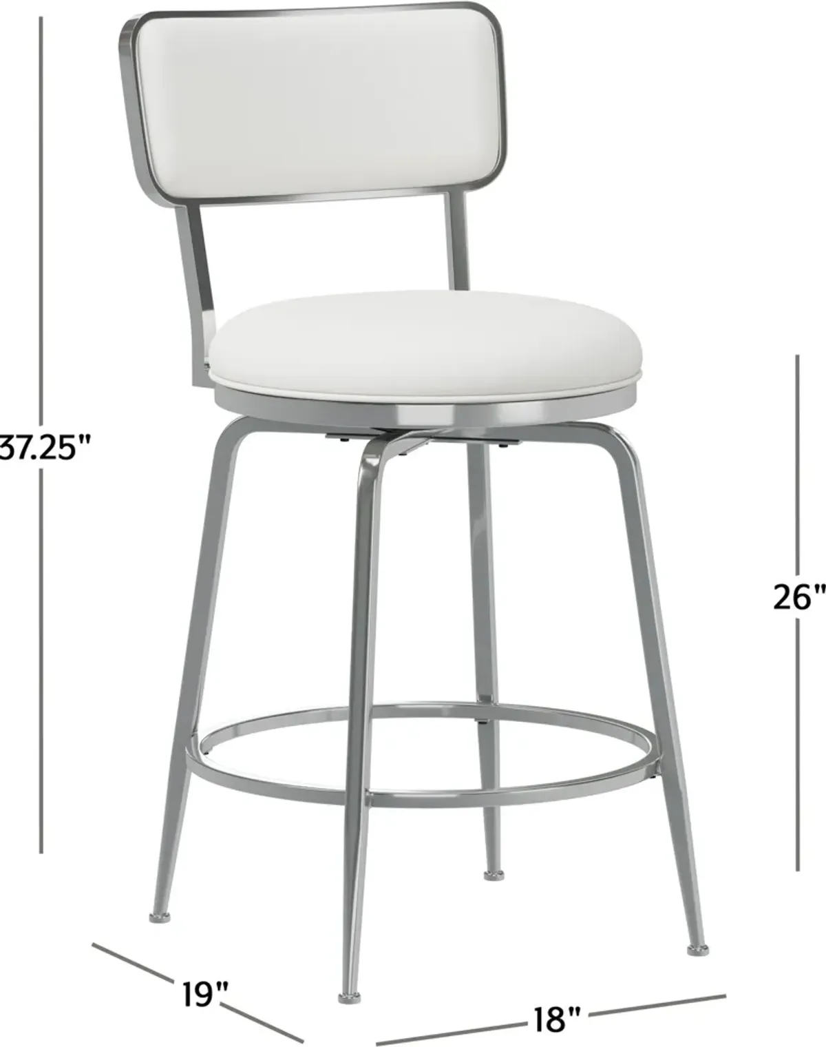 Noelle Swivel Counter-Height Stool - White