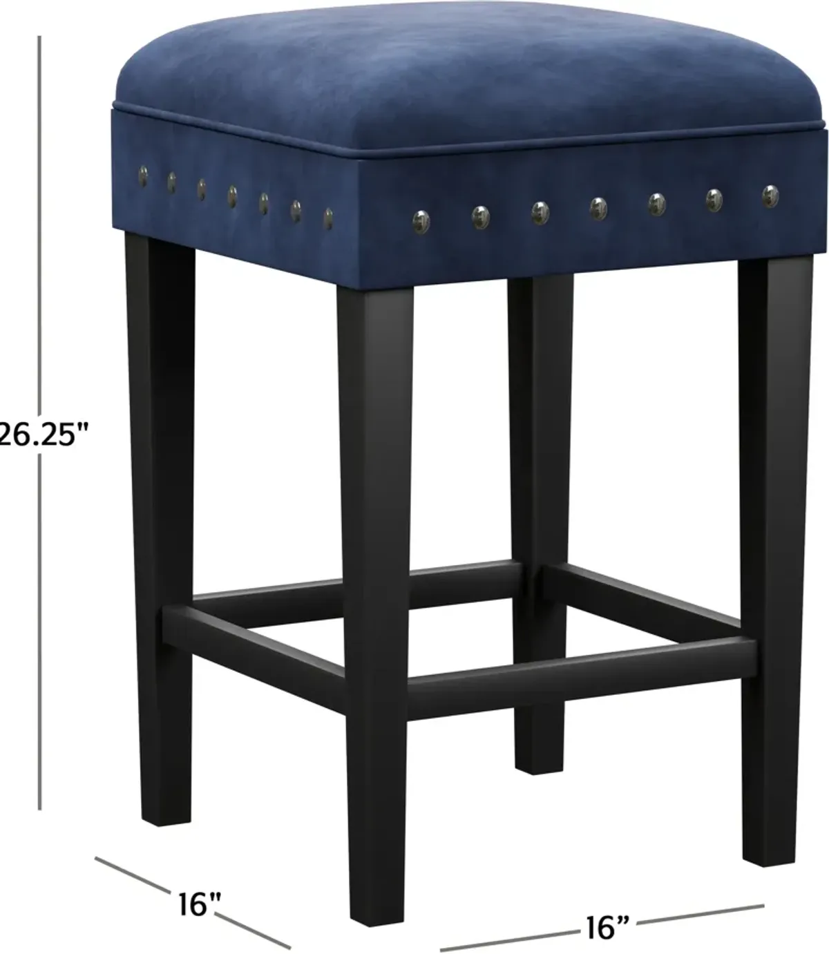 Kepler Counter-Height Stool - Blue and Black