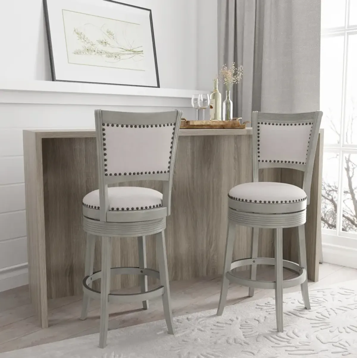 Marcie Swivel High-Back Bar Stool - Gray