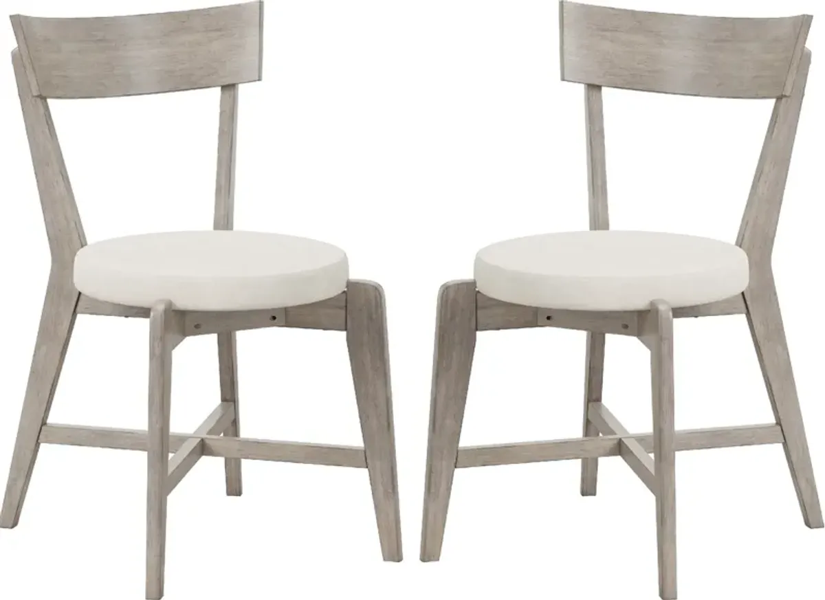 Amanda Set of 2 Upholstered Dining Chairs - Gray