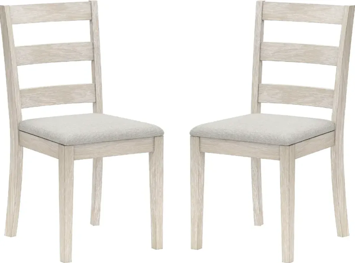 Werner Set of 2 Ladder Back Dining Chairs - White