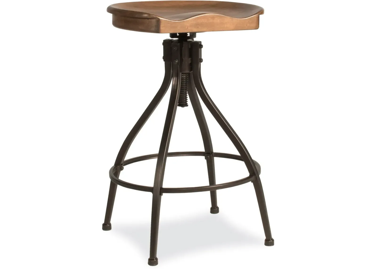 Rafe Adjustable Swivel Bar Stool - Brown