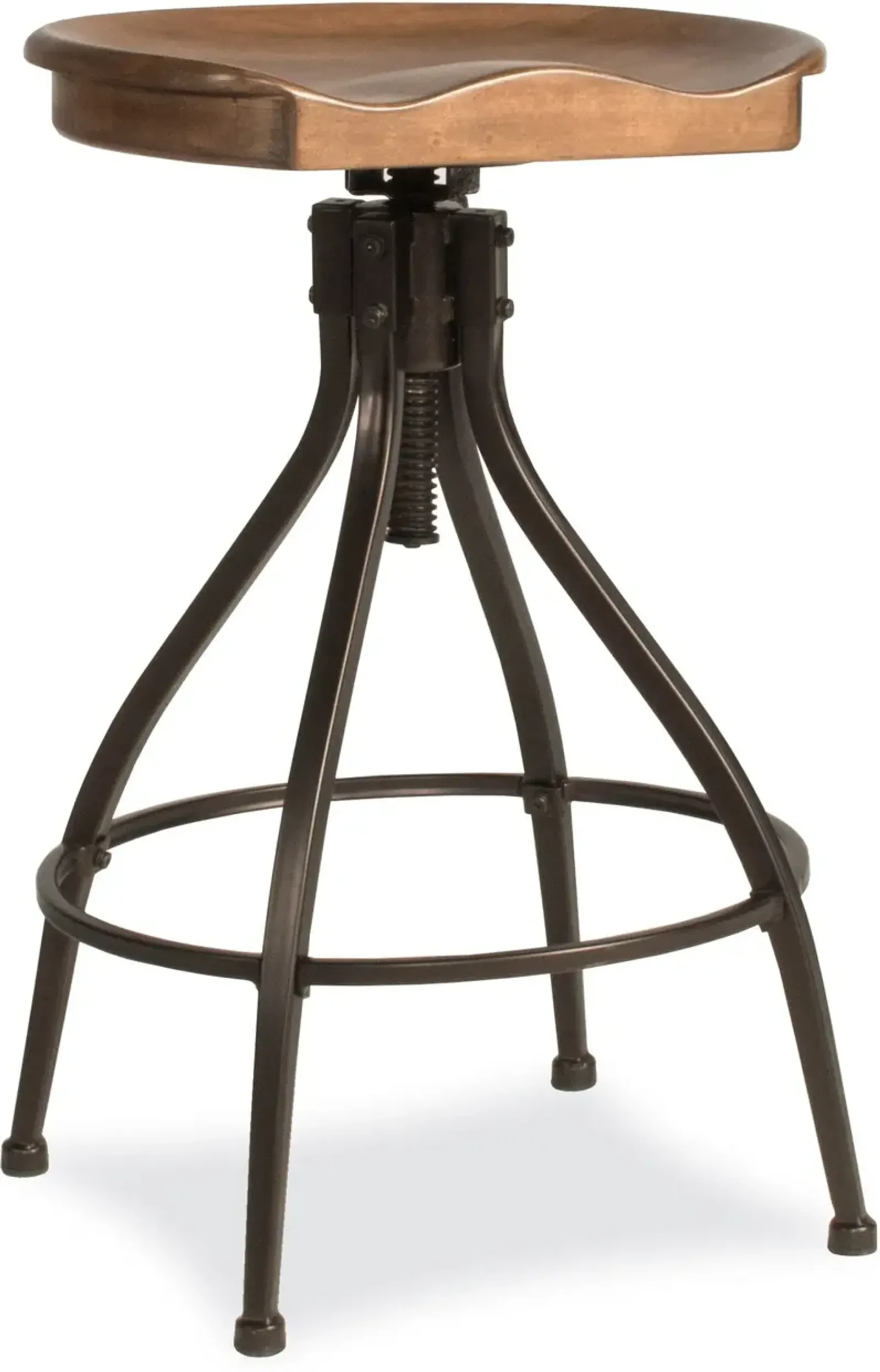 Rafe Adjustable Swivel Bar Stool - Brown