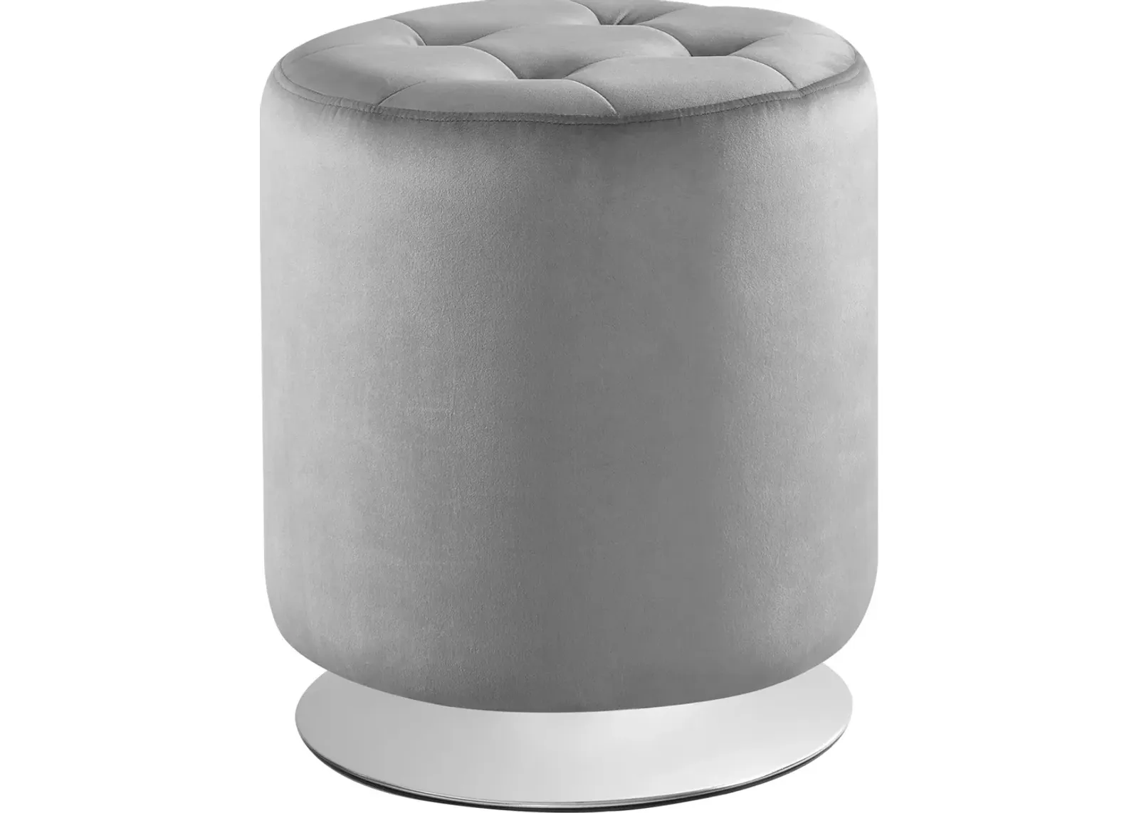 Trelis Faux Leather Swivel Ottoman - Gray