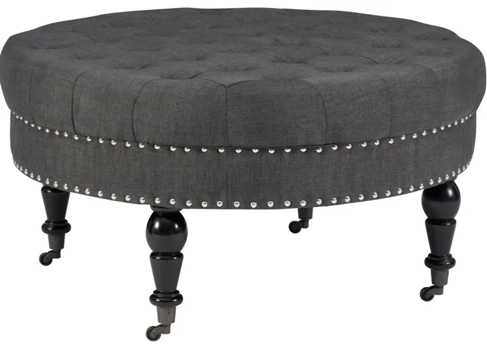 Cynthia Round Ottoman - Gray