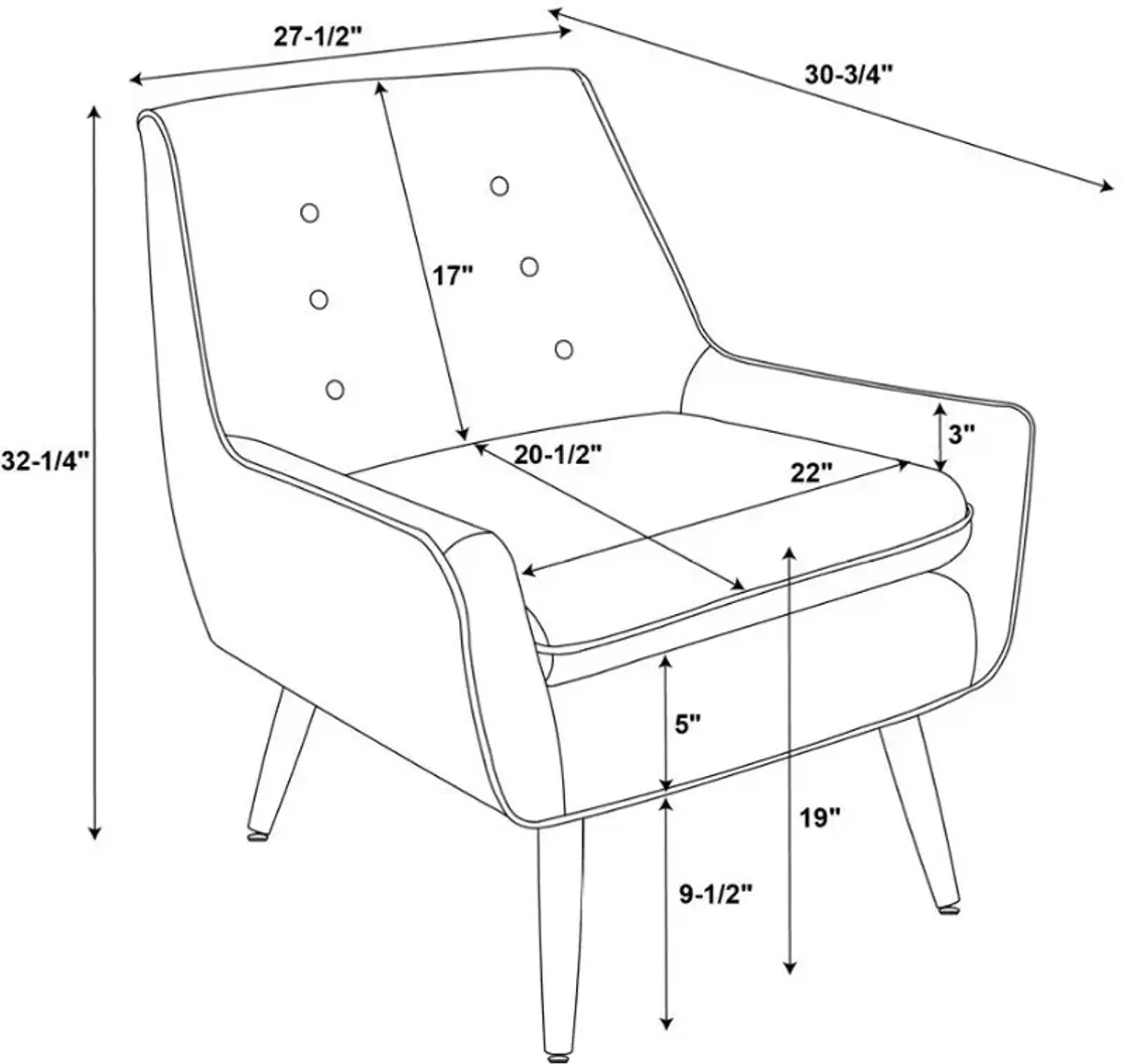 Salem Accent Chair - Blue