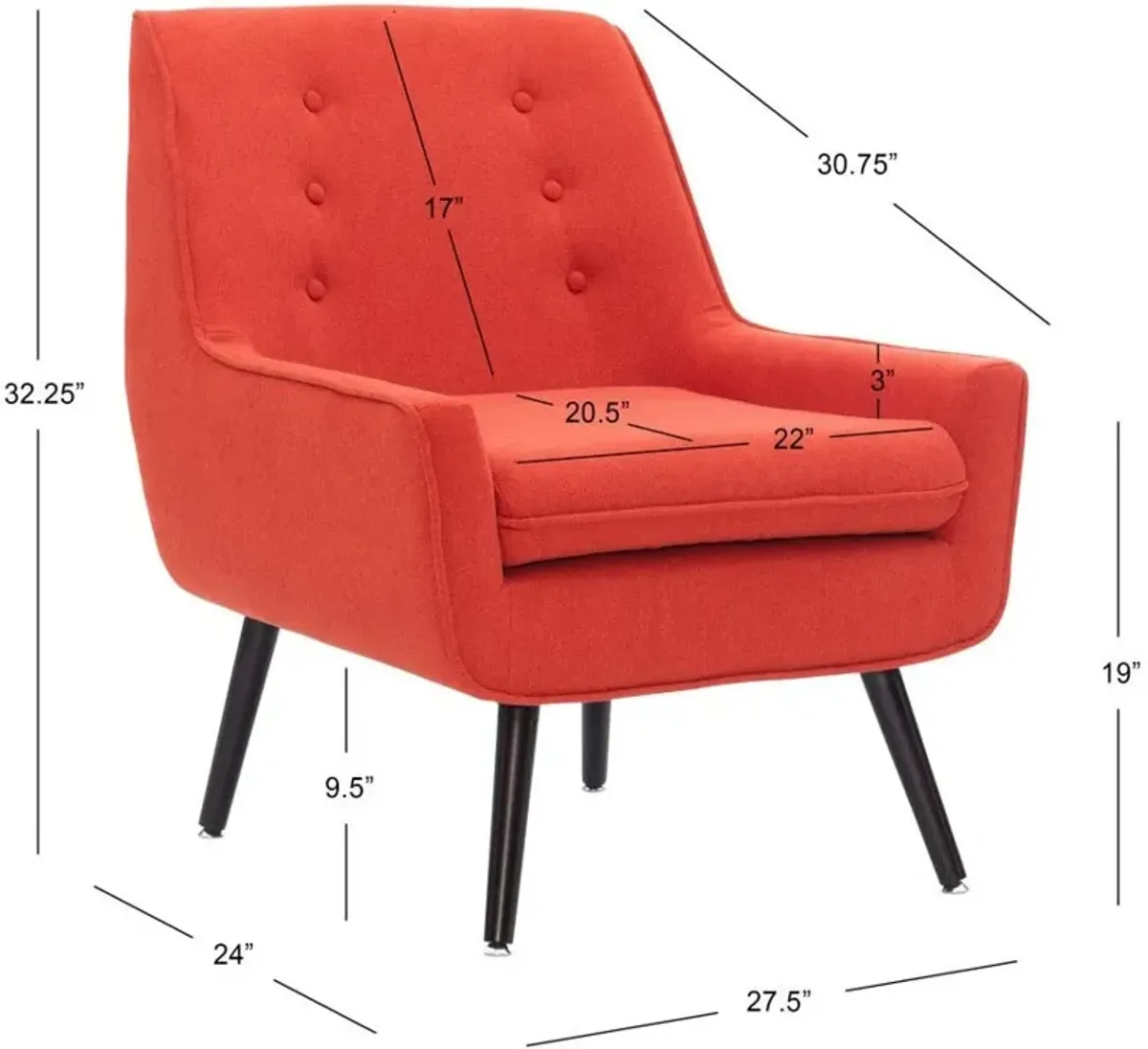 Salem Accent Chair - Red