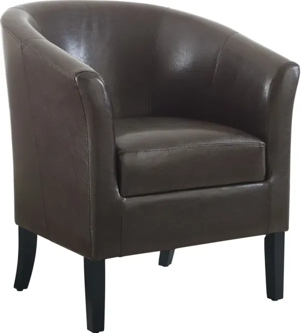Jethro Vegan Leather Accent Chair - Brown