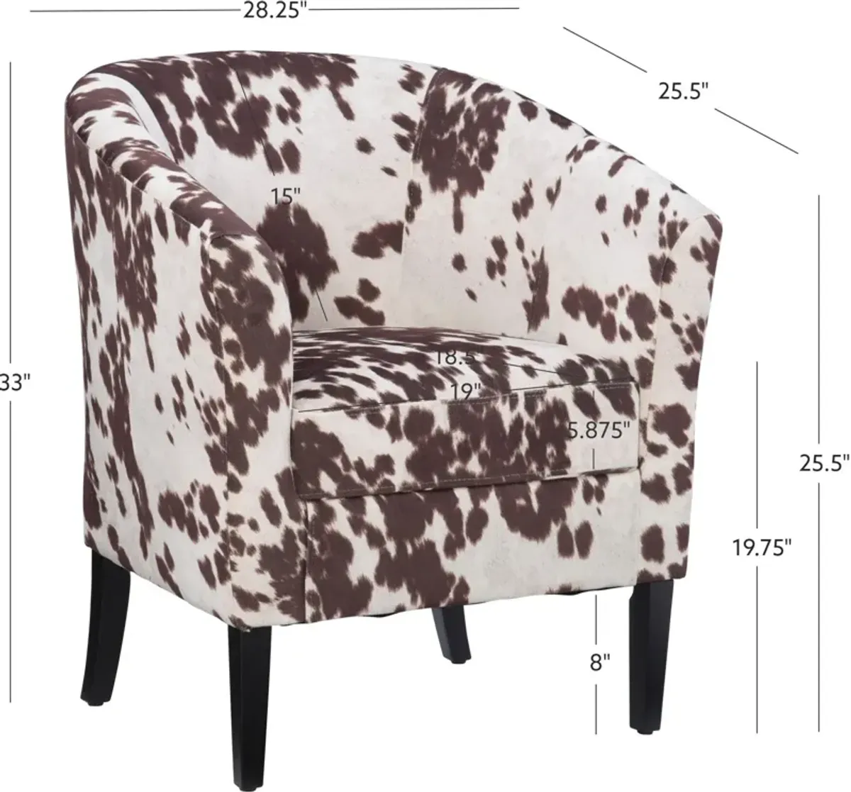 Jethro Accent Chair - Cow Print