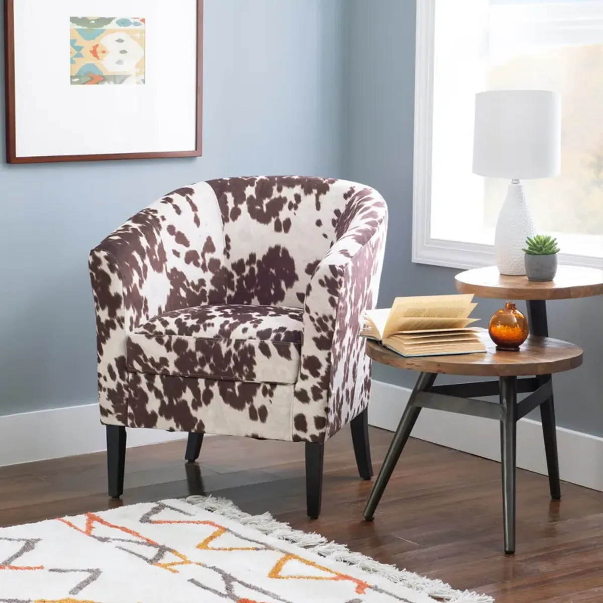 Jethro Accent Chair - Cow Print