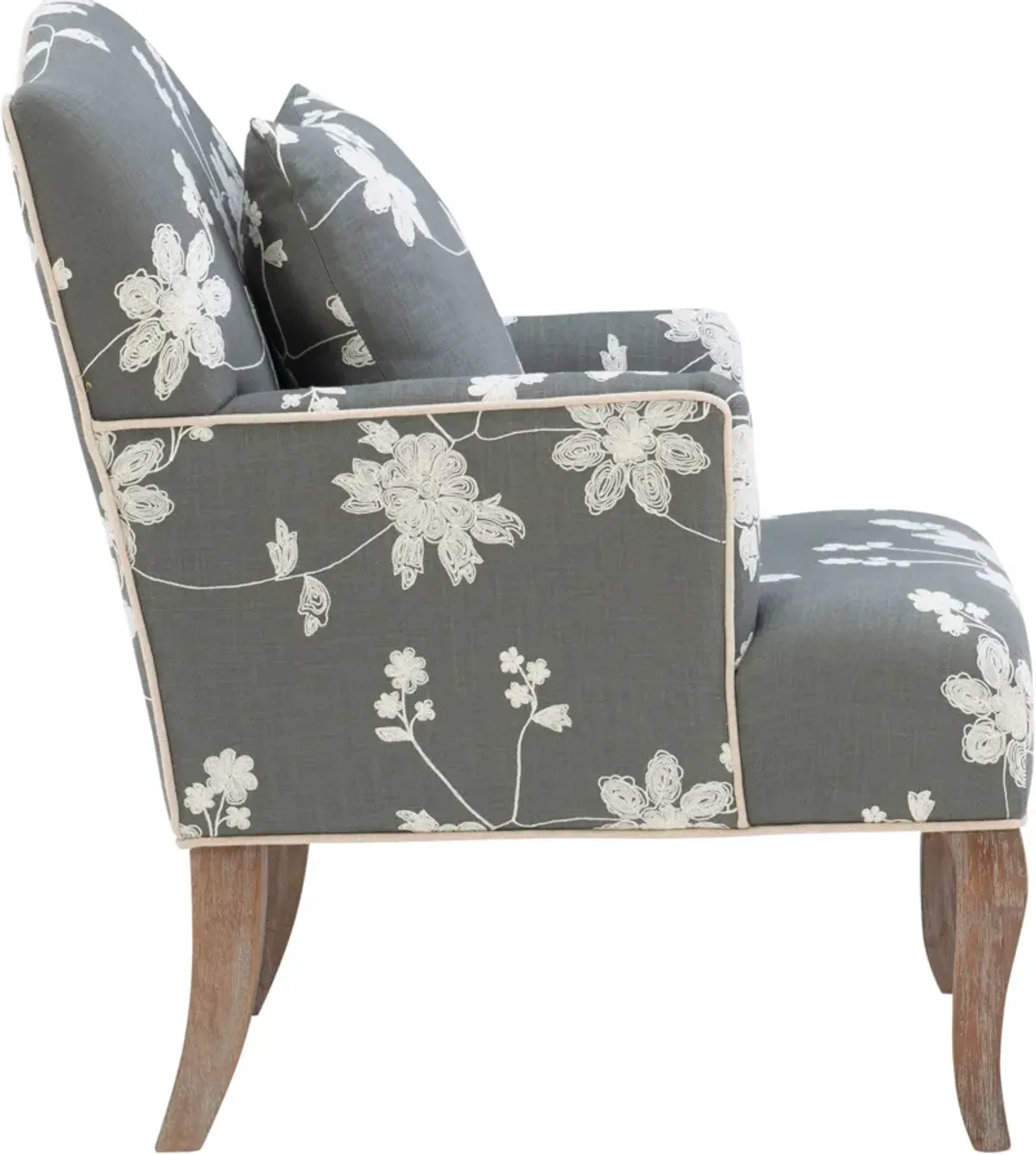 Bina Accent Chair - Gray and White