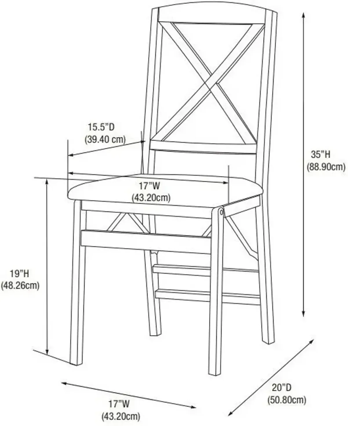 Rosie Set of 2 Folding Dining Chairs - Gray