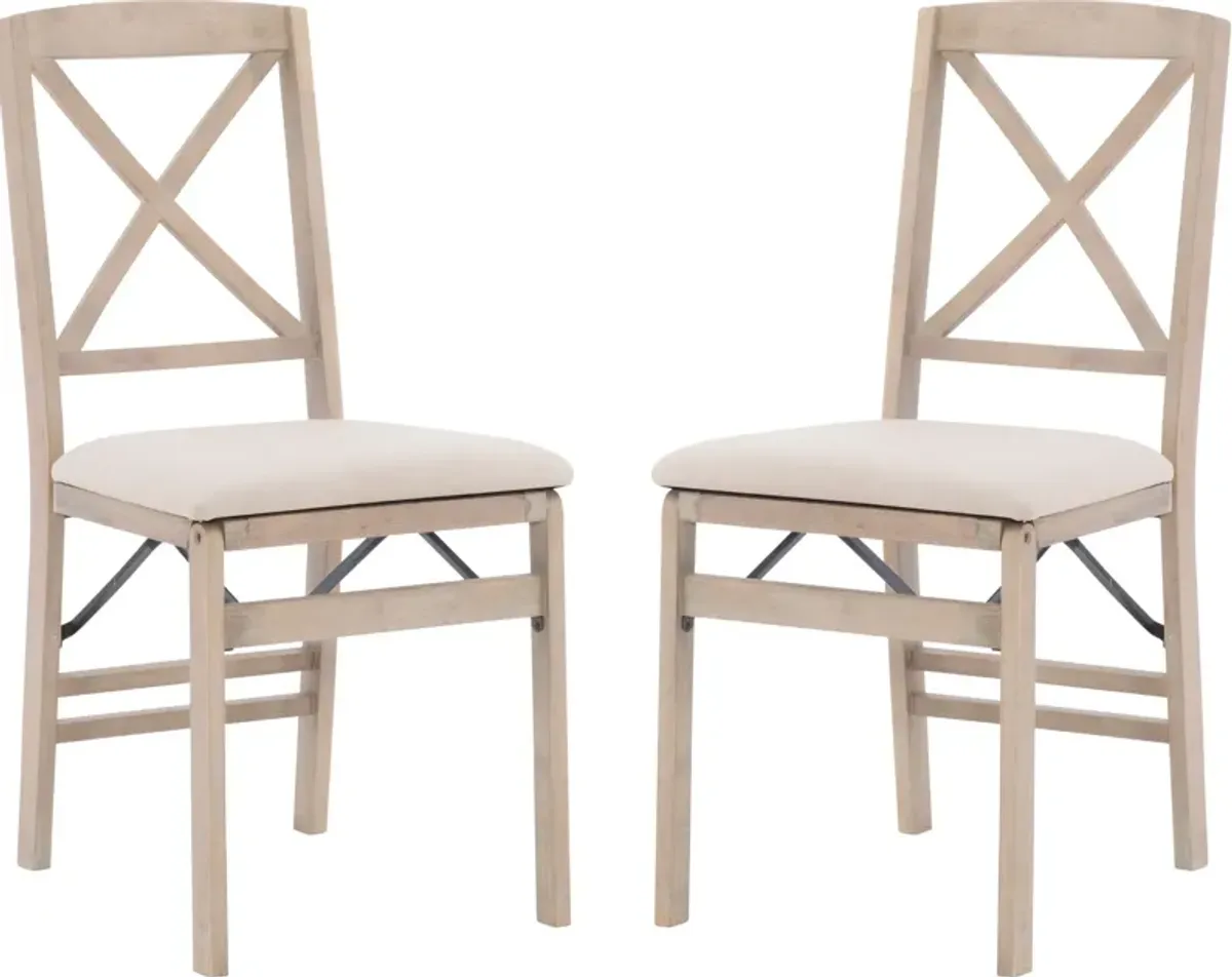 Rosie Set of 2 Folding Dining Chairs - Gray