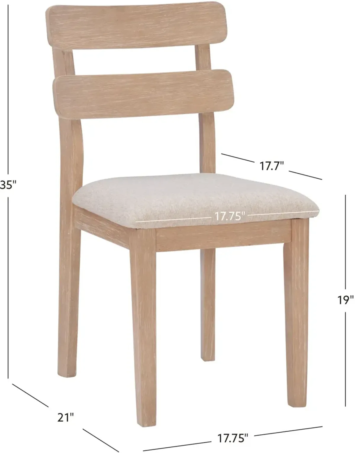 Moira Set of 2 Dining Chairs - Natural