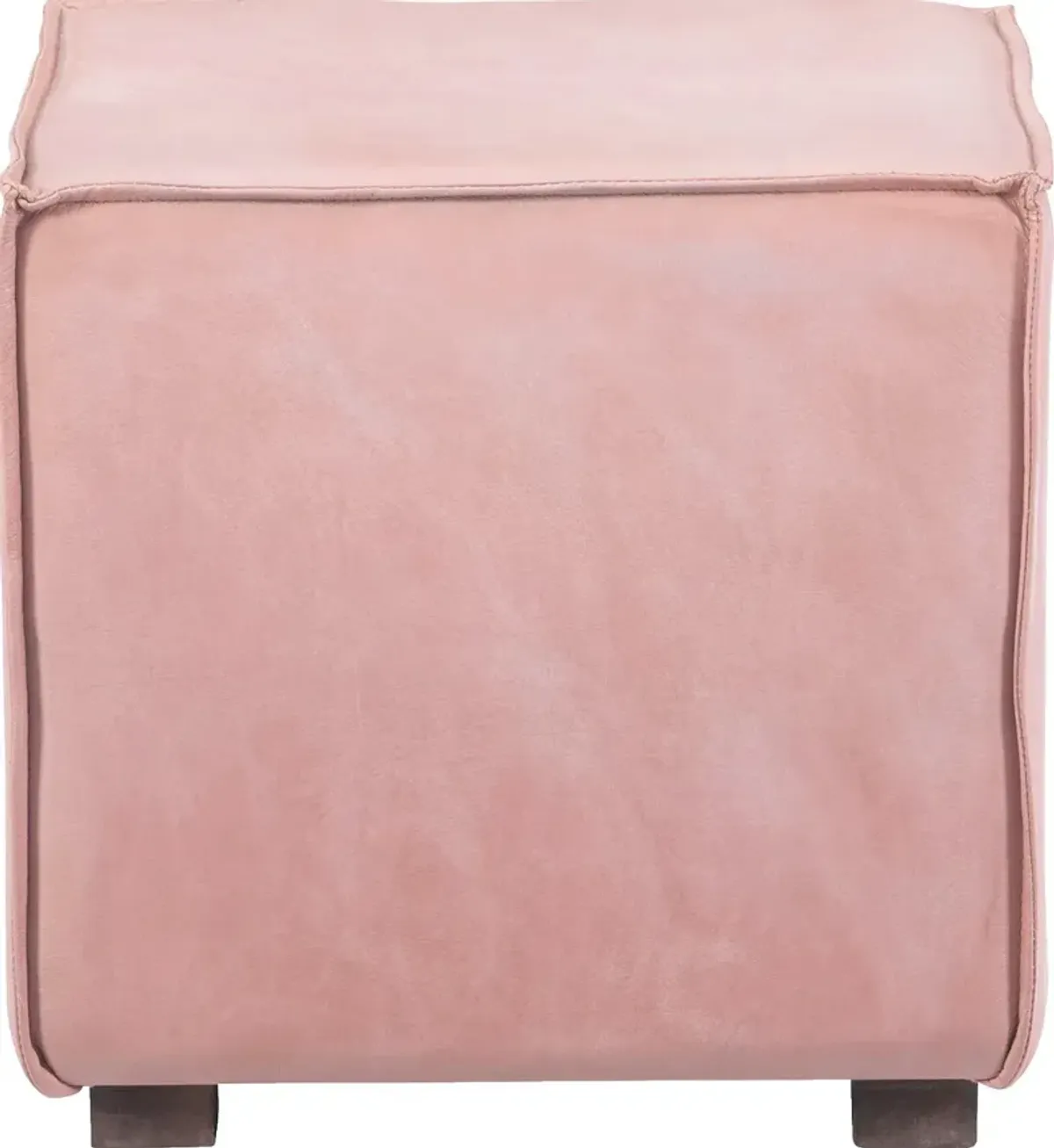 Stowe Leather Ottoman - Pink