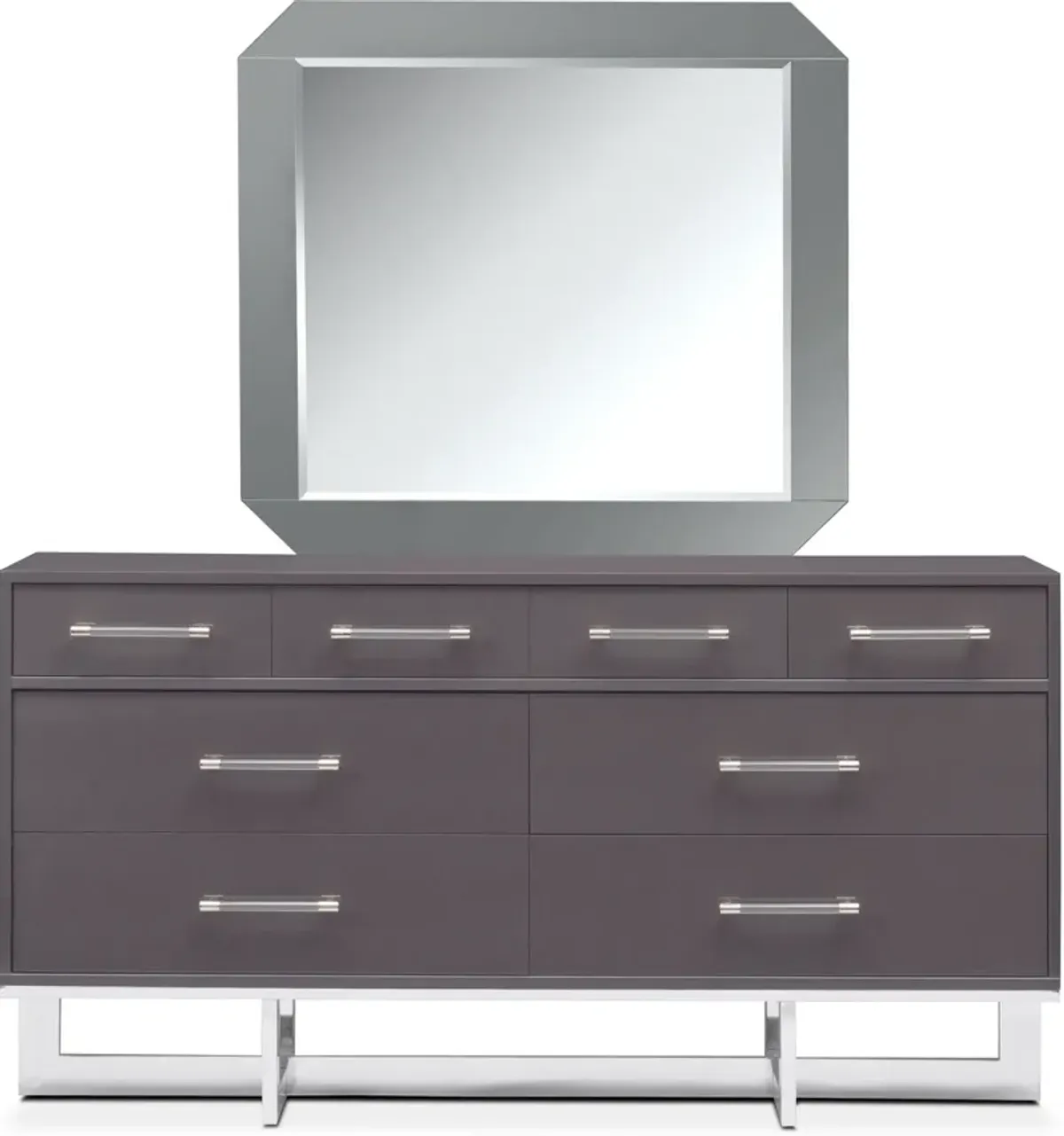 Concerto Dresser and Mirror - Gray