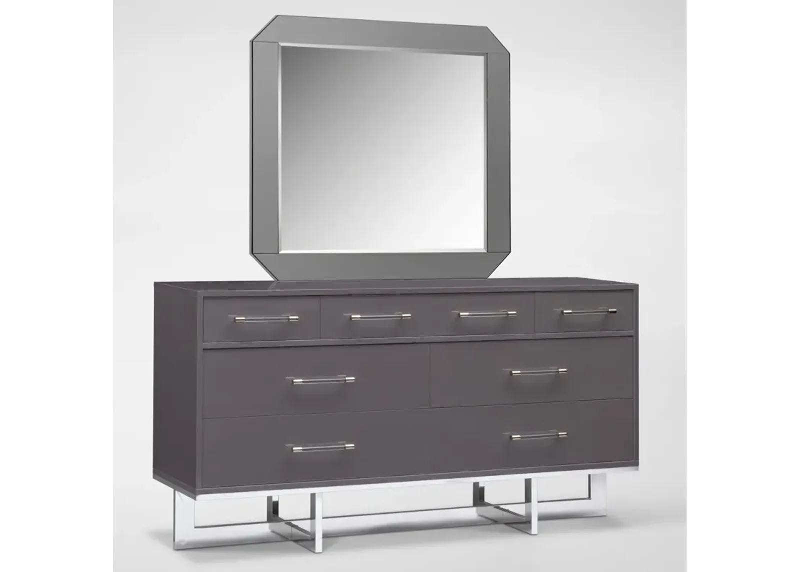 Concerto Dresser and Mirror - Gray