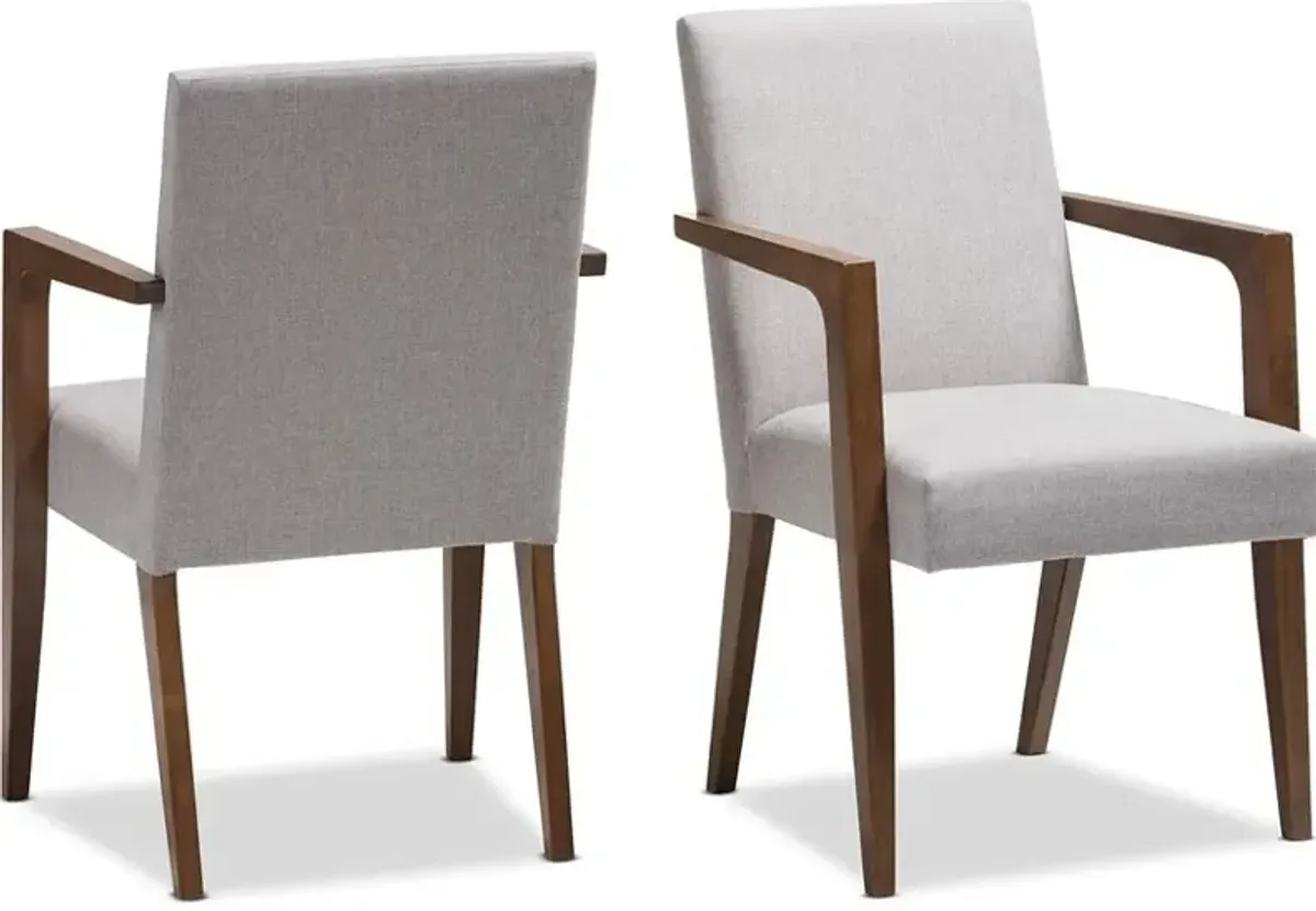 Jayden Set of 2 Accent Chairs - Light Gray