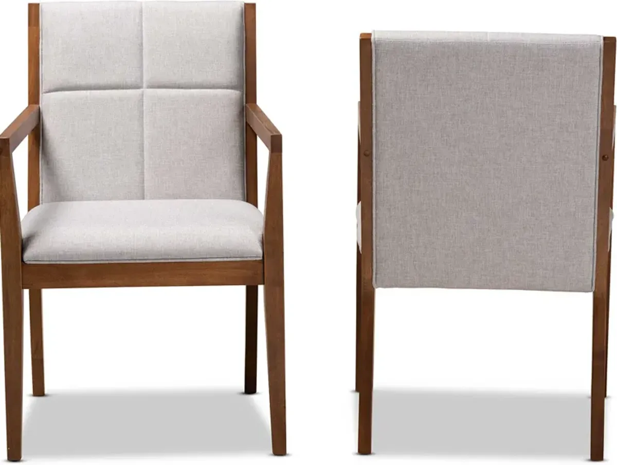 Cecilia Set of 2 Accent Chairs - Light Gray