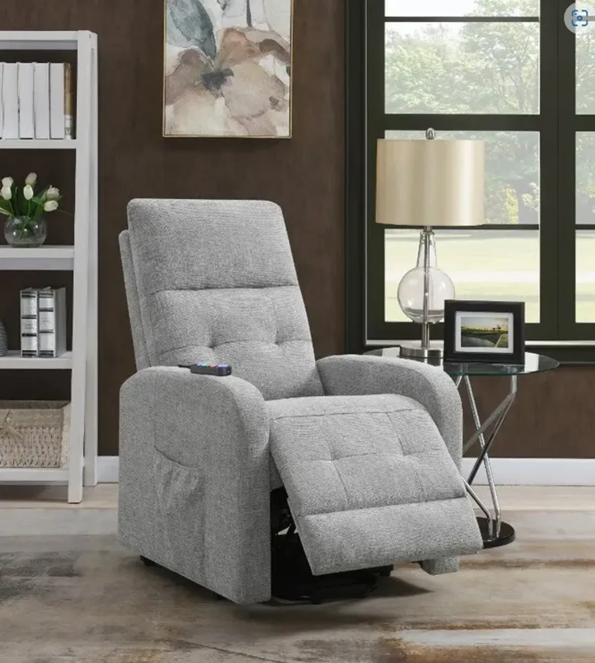 Luna Power Lift Recliner - Light Gray