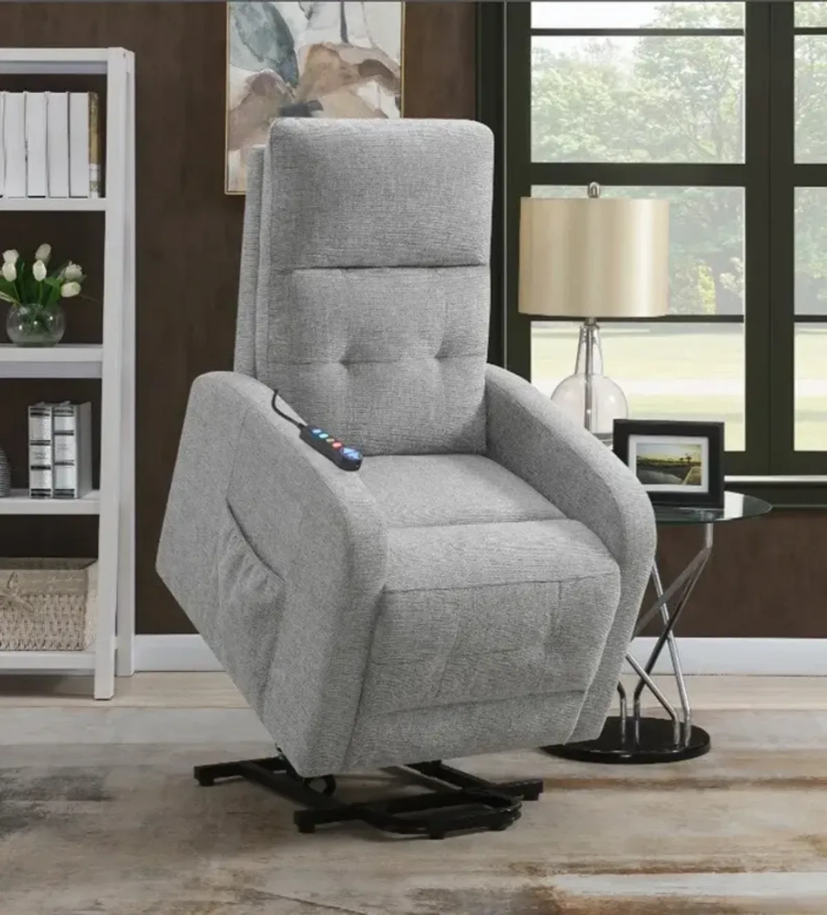 Luna Power Lift Recliner - Light Gray