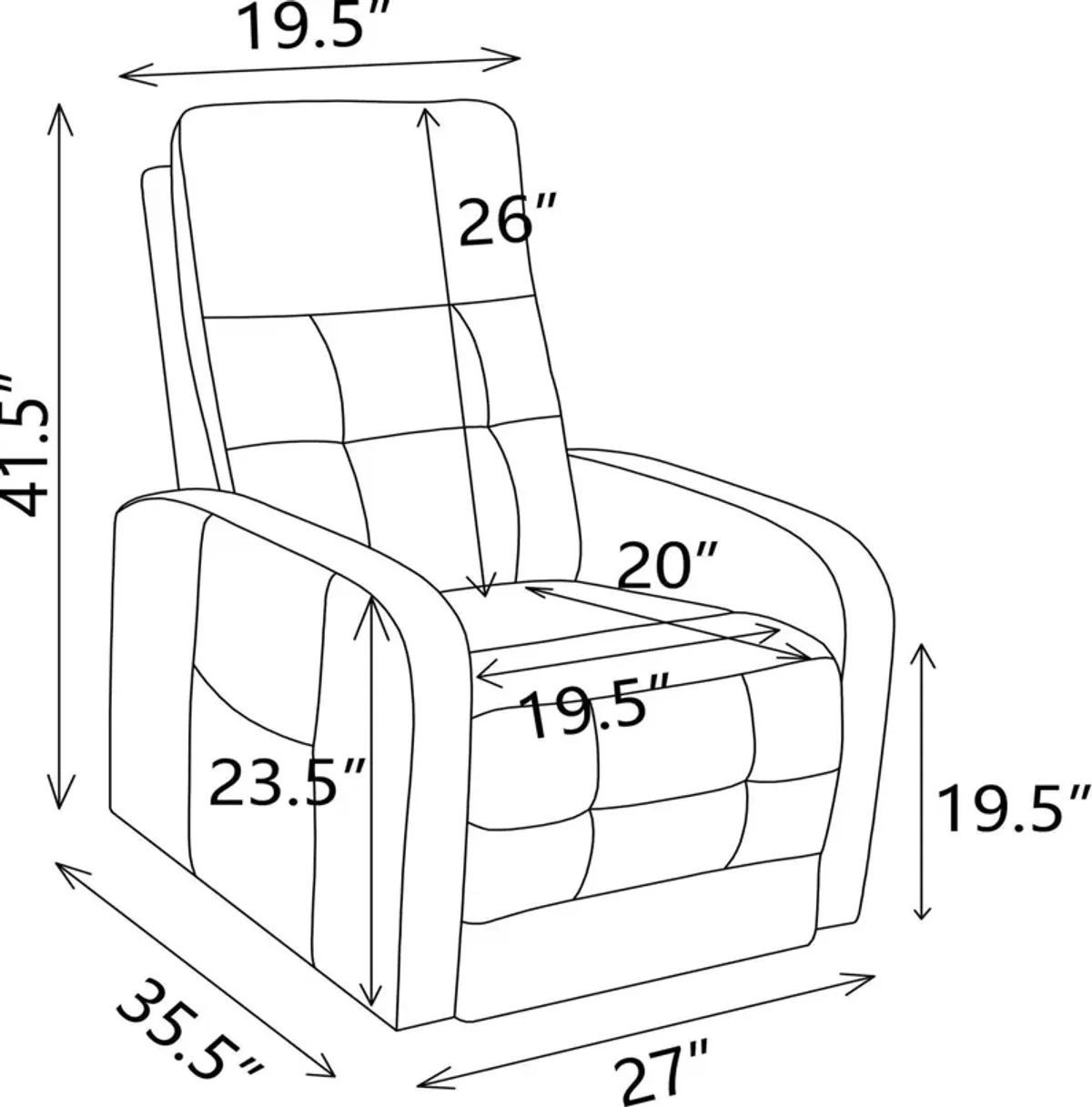 Luna Power Lift Recliner - Light Gray