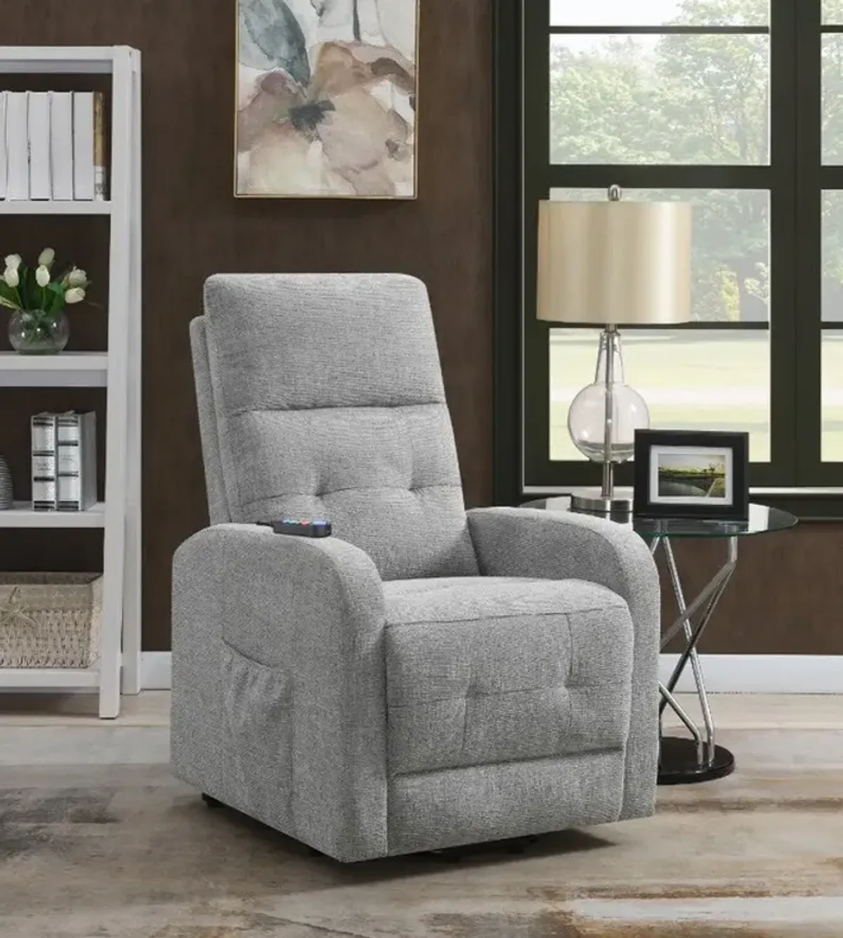 Luna Power Lift Recliner - Light Gray