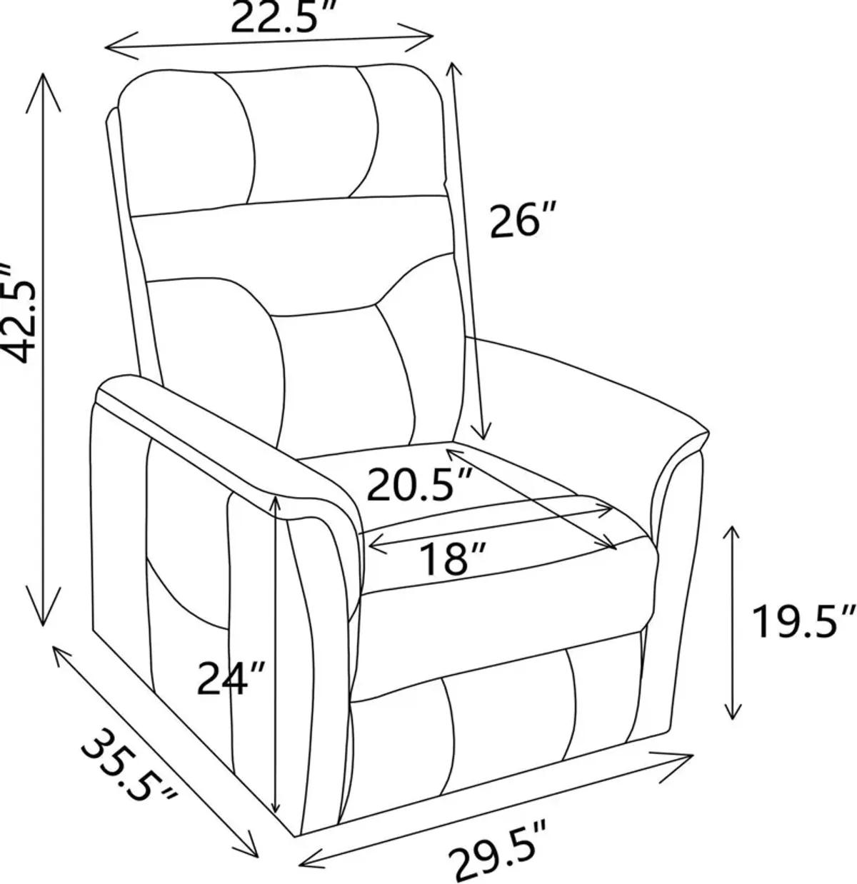 Esme Power Lift Recliner - Brown